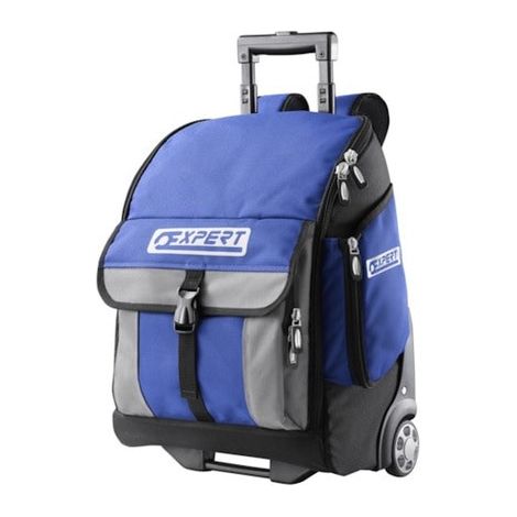 Expert – Sac à dos à roulettes 600D – Compartiments multiples – Anses rembourrées – Manche télescopique – Capacité 10 kg (1/10)