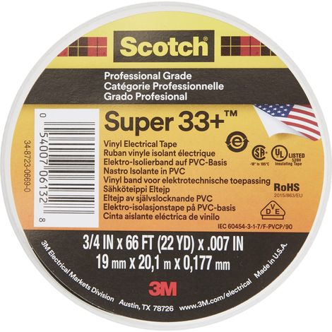 3M Scotch Super Nastro Isolante Vinile, 19 mm X 20 m, 1 Rotolo, Nero (1/5)