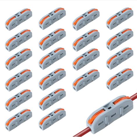 Lot de 20 bornes de connexion rapide - Connecteurs électriques à poussée pour raccordement rapide et sécurisé (1/5)