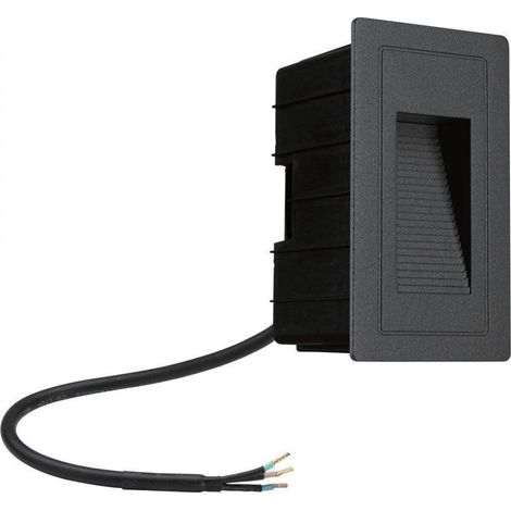 Paulmann Aplique de Pared LED Negro Cuadrado Empotrado
