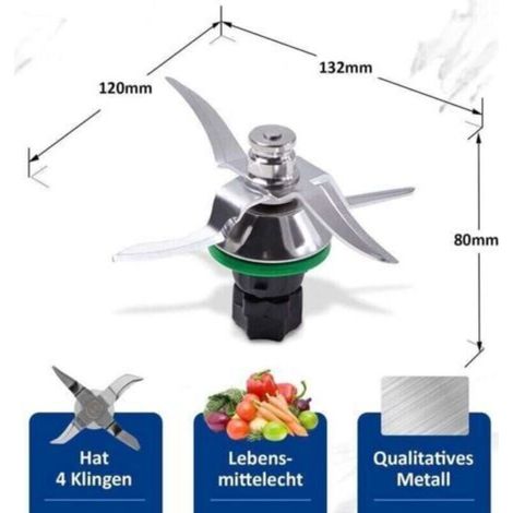 Cuchilla Thermomix TM5/TM6, cuchilla para procesador de alimentos Vorwerk Thermomix TM5/TM6, pieza de repuesto y accesorio de cocina.
