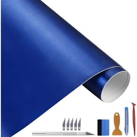 Vinyl Folie gebürstet Metallic Blau 30x300cm für Auto, Laptop, Möbel (1/5)