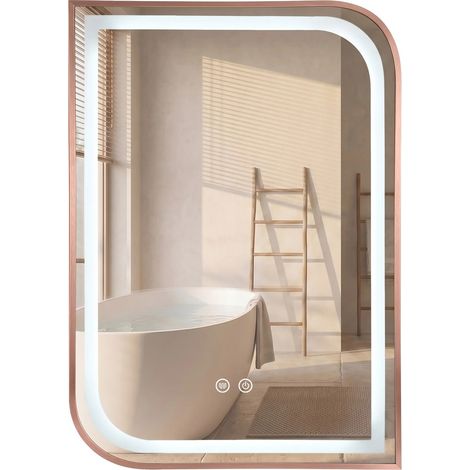 Spiegel Rea Zone 70X50 Led Brush Rose Gold (1/5)