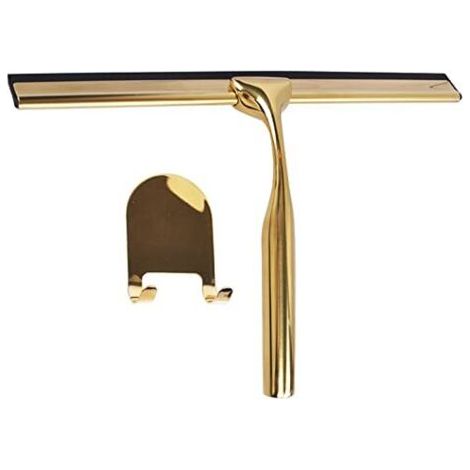 Raclette de Douche Raclettes de fenêtre en Verre en Acier Inoxydable Poignée de Lame antidérapante pour Miroir de Porte de Salle de Bain Verre de Voiture avec Crochet Nettoyant d'essuie-Glace