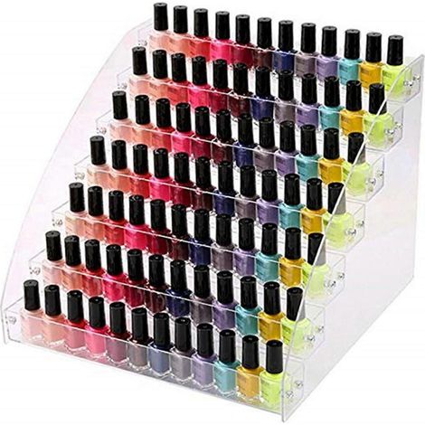 Présentoir à vernis à ongles gel transparent, présentoir à maquillage, organisateur à 7 niveaux