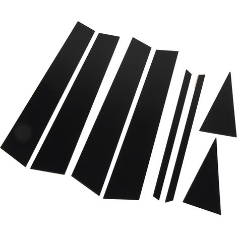 Ensemble de 8 pièces comprenant des garnitures de montants de vitres extérieurs de voiture noir brillant, des autocollants pour montants B, des garnitures de vitres et des garnitures de portes. (1/5)