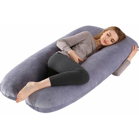 1 Coussin de grossesse forme U, soutien dos ventre jambes, oreiller sommeil maternité, usage canapé lit allaitement (1/5)