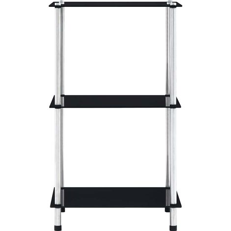 Maison Exclusive - Regal mit 3 Ablagen Schwarz 40x40x67 cm Hartgl