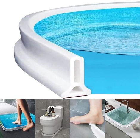 Barrière de Douche Pliable, 100cm Butée de Douche, Système de Rétention Pour Barrage d\'eau et Maintient d\'eau à l\'intérieur du Seuil (1/4)