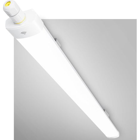 Réglette LED 150 cm avec détecteur de mouvement, 60W 7560 lm 5000K IP65 Étanche, Neon LED garage avec mise à la terre, 240 LEDs sans scintillement, Tube pour garage atelier carport, Blanc (1/5)