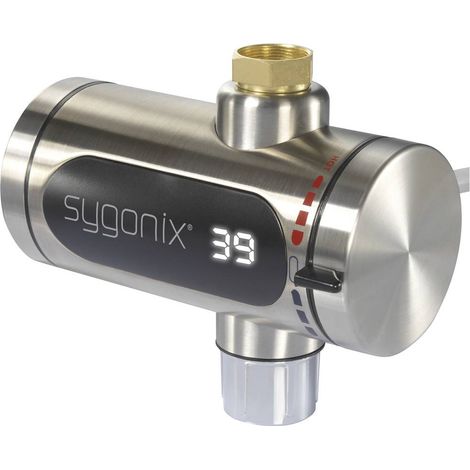 Sygonix – Chauffe-eau instantané 3000 W SY5247282 – Écran LED – Acier inoxydable – Protection IP24 – Pour évier et lavabo