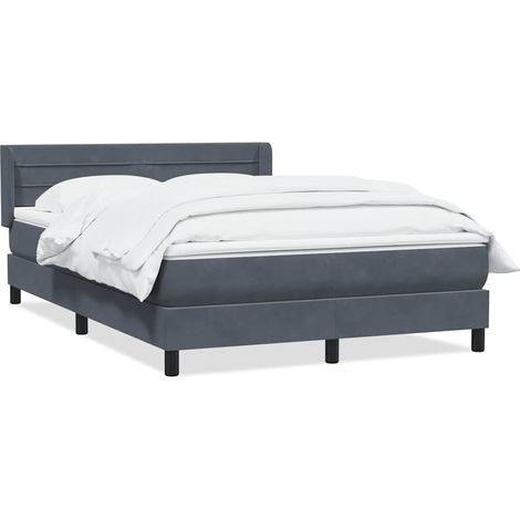 Maison Exclusive - Giroletto a Molle con Materasso Grigio Scuro 160x210 cm Velluto (1/5)