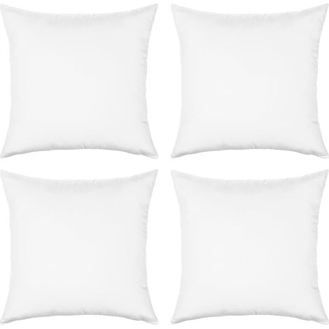de 4 taies d oreiller 40x40cm en polyester blanc effet peau