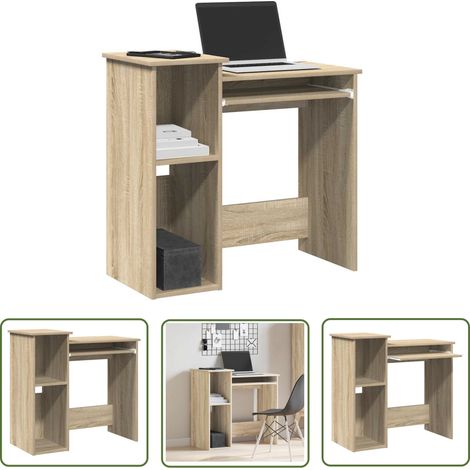 vidaXL Schreibtisch mit Regalen Sonoma-Eiche 84x40x78 cm Holzwerkstoff (1/5)