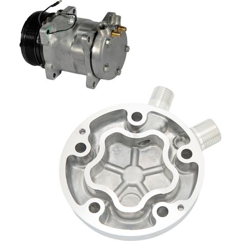 Couvercle arrière de pompe à air froid de compresseur de climatisation automobile avec 2 trous, adapté aux modèles trois électriques SD 507 SD 508/510/5H14 (numéro de pièce : LR-CY166). (1/5)