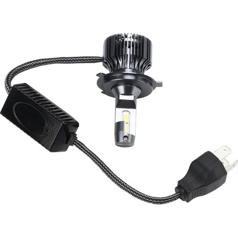 Phare LED H4 Moto 55W 5500LM Ultra Lumineux Ampoule Motocyclette Blanc Froid Compatible Universel Scooter et Voiture Électrique (1/5)
