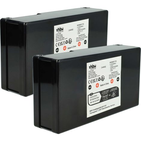 vhbw 2x Akku kompatibel mit Stiga Autoclip 158614, 225, 223, 127, 125, 158609, 200, 158613, 158610 Rasenroboter (3000mAh 25,2V Li-Ion)
