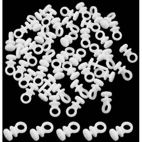 PLCatis 100 Pièces Glisseurs pour Rail à Rideaux Crochets à Rideaux en Plastique Blanc Crochet de Tringle à Rideau Coulissant Id275 (1/4)