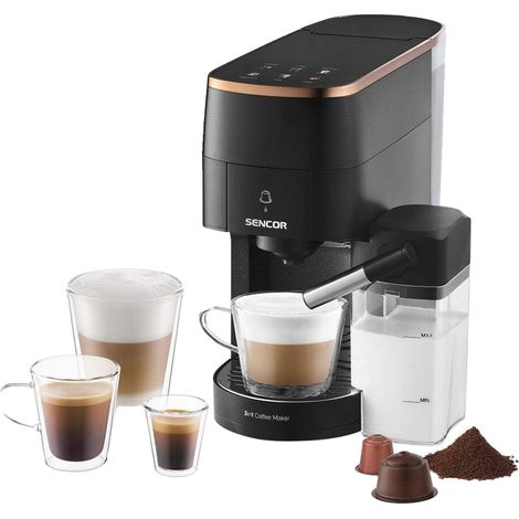 Cafetera de cápsulas Sencor SCC 3000BK, 19 bar, 1450 W (1/3)