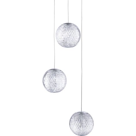 Visconte Tutti Ceiling Pendant LED 3 Light With Cut Glass Ball Shade - Chrome (1/5)