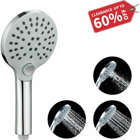 Green Mobility-Pommeau de Douche Chrom Douchette Main Blanc avec Un Bouton 3 Jets aux Choix Douchette Anticalcaire Universelle Amovible (1/5)