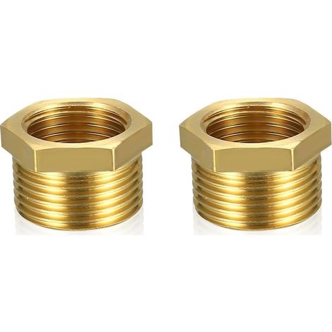 2 Pièces Réducteur Laiton 3/4 à 1/2 Pouce, Filetage Mâle 25mm et Femelle 20mm, Pour Raccordement Tuyaux Eau (1/5)