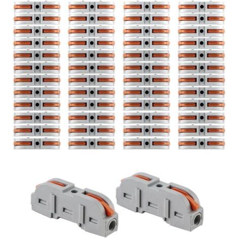 Verbindungsklemmen 1-polig 40 Stück Kabelverbinder Steckklemmen Kabelklemmen mit Hebel, Compact Elektro Klemmen Durchgangsverbinder von Verbinden Leitern, Frei Kombinierbar
