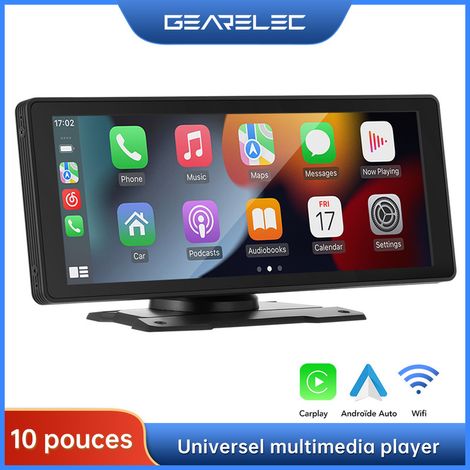 Autoradio Portable 10 pouces avec Carplay Android Auto WiFi Bluetooth FM et 720p Enregistreur de Conduite (1/5)