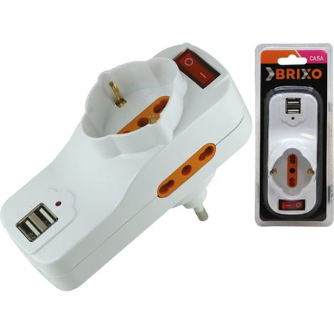 ADATTATORI TRIPLICI ROTANTI + 2USB