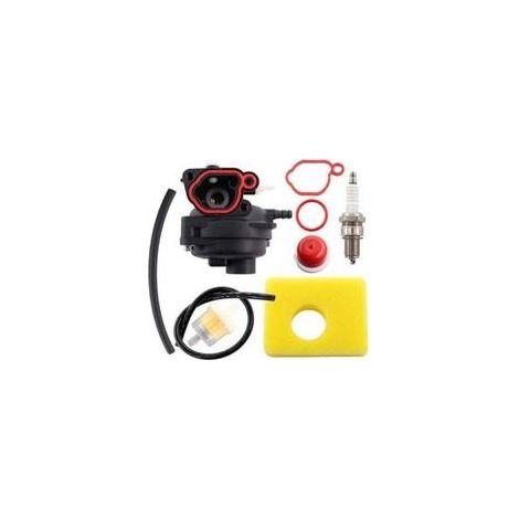 Kit de carburateur pour moteurs de tondeuses à gazon Briggs & Stratton 300E 450E 550E 575E 600E CARB 08P502 09P602 série 125CC 140CC, comprenant filtre à air et bougie d'allumage. (1/4)
