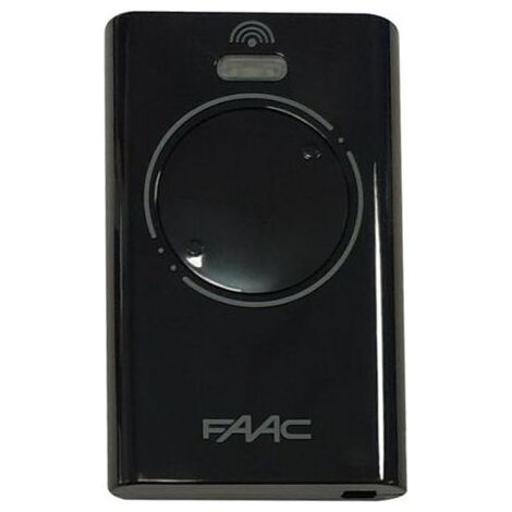 Télécommande FAAC XT2 433 SLH noire - 2 canaux - Encodage sécurisé par code tournant SLH - Compatible avec les moteurs FAAC - Référence 7870071 (1/3)