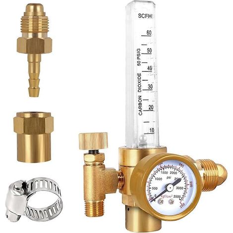 CO2-MIG-TIG-Durchflussmesser, Gasregler, Manometer, Schweißen CGA580 (1/5)