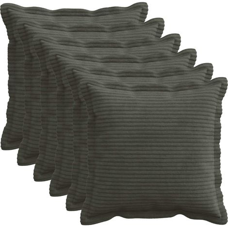 Funda de almohada 6 uds. HOUTEN Gris antracita 30 x 30 cm pana vidaXL