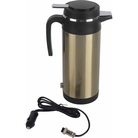 Hervidor eléctrico de 1200 ml, 12 V, de acero inoxidable, para coche, termo de viaje para agua, té, café o leche (12 V). (1/5)