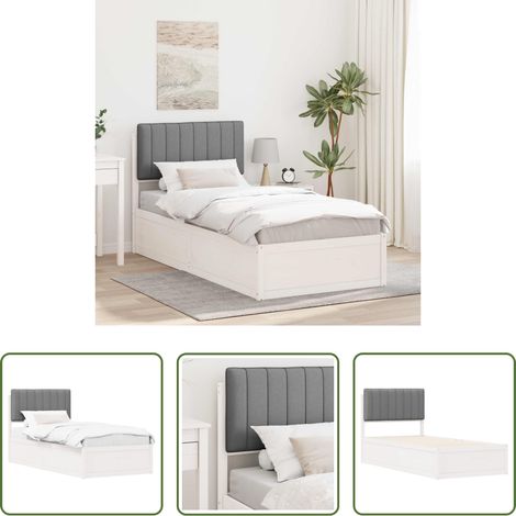 vidaXL Estructura de Cama con Cabecera Tapizada Gris Claro 90 x 200 cm (1/5)