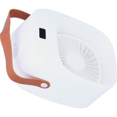 Ventilateur Électrique Portable avec Brumisateur Réglable pour Intérieur Extérieur Bureau Blanc