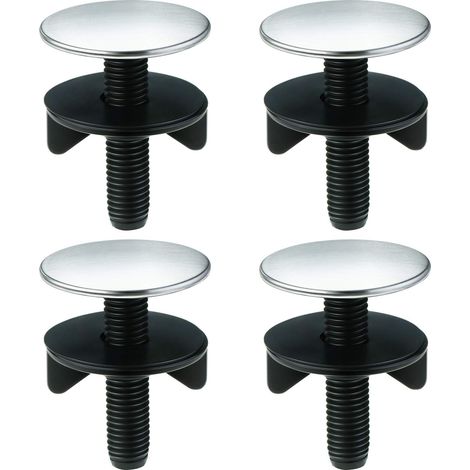 Couvercle de bonde d'évier de cuisine en quatre pièces (noir, acier inoxydable) (1/5)