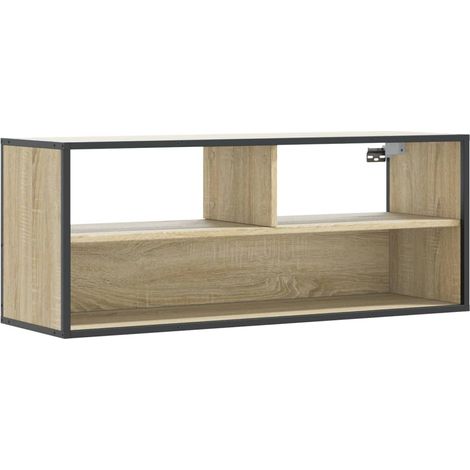 Mobile TV multimediale scaffale per televisione televisore buffet sala da pranzo soggiorno camera da letto rovere Sonoma 100 x 31 x 39,5 cm pannelli compositi e metallo marrone 020027412