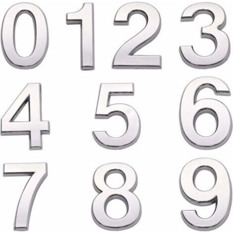 Numéros de maison autocollants pour boîte aux lettres, numéro de porte de 0 à 9, pour appartement, chambre, bureau (4,3 cm)