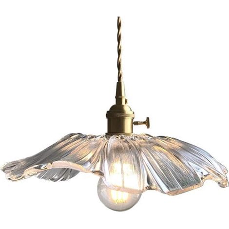 E27 Feuille de lotus Un verre Or Le cuivre Moderne nordique Luminaires Suspensions Lampe suspendue Cuisine Appareil d'éclairage d'île Salle à mange (1/5)