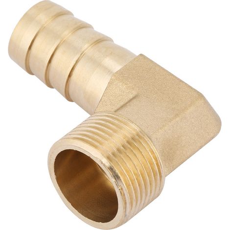 Raccord coudé laiton 1 pièce filetage mâle 3/4" à barbillon pour tuyau 19mm (1/5)
