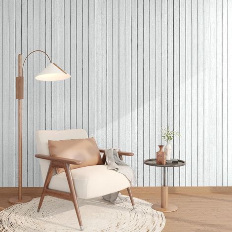 Panneau Mural Bois Décoratif Intérieur Panneaux Muraux 3D Autocollant Effet Relief Moderne Gris Clair 30CMx5M Revetement Mural Adhesif Bois Gris Blanc Salon Entrée Bureau Epais Papier Peint (1/5)