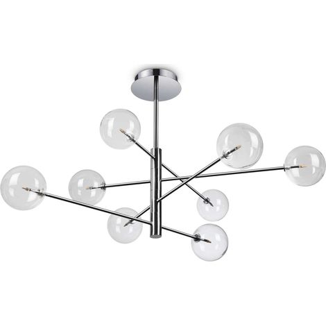 Ideal Lux EQUINOXE Plafonnier semi-affleurant à 8 bras multiples, chrome (1/2)