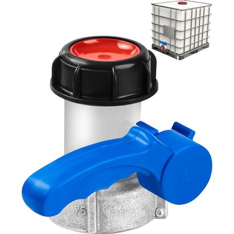 Adaptateur IBC Universel 75MM Vanne Cuve Plastique 1000L Vanne Papillon Adaptateur pour robinet IBC Raccord Cuve 1000L pour Réservoir Eau de Pluie - 75MM (1/5)