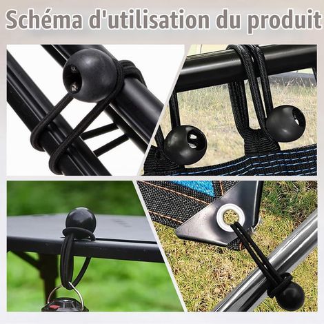 30 Sandows à Boule, Tendeurs Élastiques 10/15/20 cm, Cordons de Fixation pour Bâche, Toile d'Ombrage, Tente, Bannière et Auvent (1/4)
