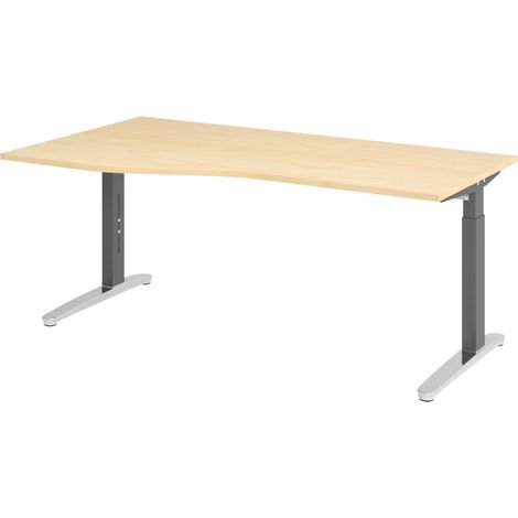 bümö Schreibtisch Serie-XB Freiform: 180 x 100 cm  Ahorn