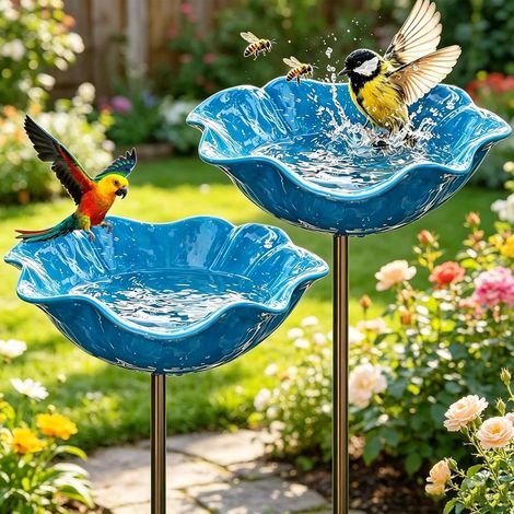 Bain Et Mangeoire Pour Oiseaux, Abreuvoir Jardin Extérieur Déco Terrasse, Bassin Pour Insectes Et Papillons (1/5)