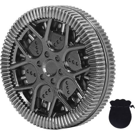 Pièce magnétique anti-stress à glissière portable pour adultes, design creux, idéale pour la gestion de l'anxiété et du TDAH, couleur argent et noir. (1/5)