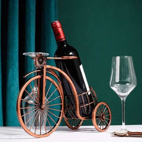 Porte Bouteille De Vin Creatif Fer Forgé Métal Tricycle Casier À Vin Décoration Retro Style Presentoir Étagère À Bouteille Po[N3279] (1/4)