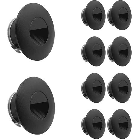 Lot de lampes LED d'escalier, applique murale encastrable, spot encastré, éclairage des marches, 2 Watts blanc neutre, intérieur extérieur, lampe murale, lumière 230V noir